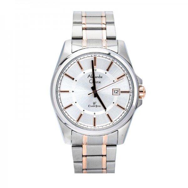 Alexandre Christie AC 8502 Silver Rosegold White Man MDBTRSL